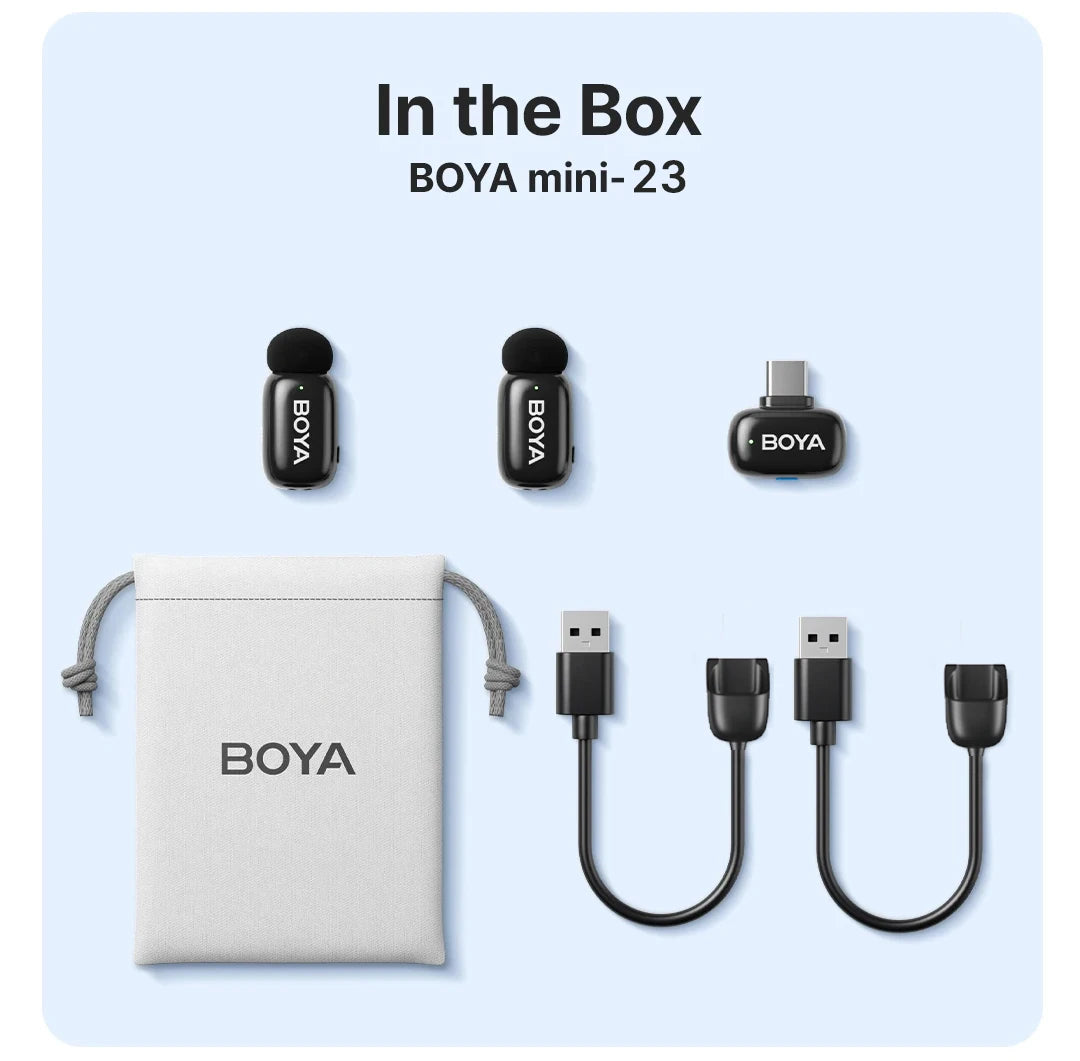 Mini Wireless Lavalier Microphone for iPhone 15/16 Series Android Type-C Smartphones Mirroless Cameras Video Recording