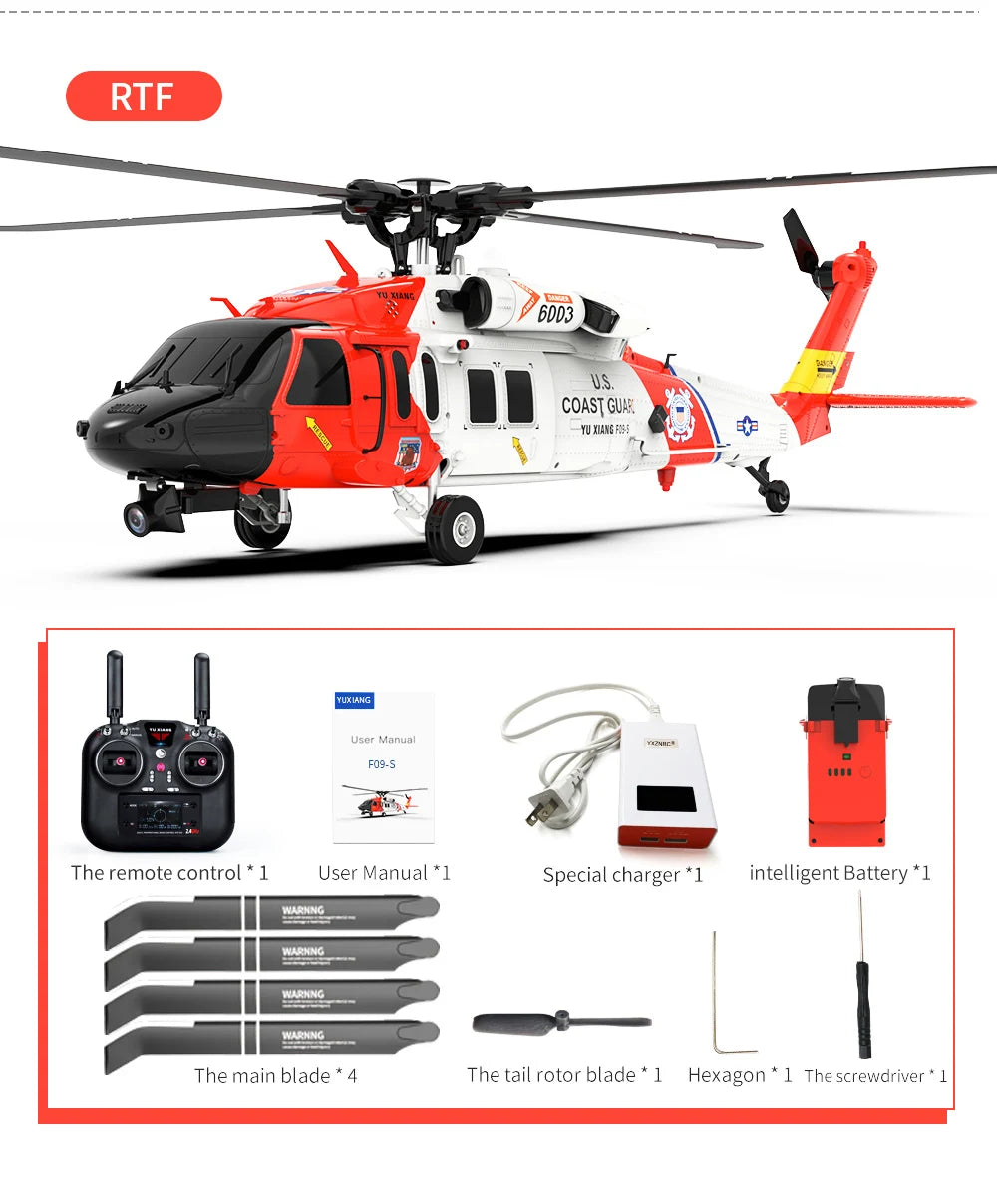 UH60 Black Hawk F09S GPS Remote Control Helicopter Six Channel Rescue Model
