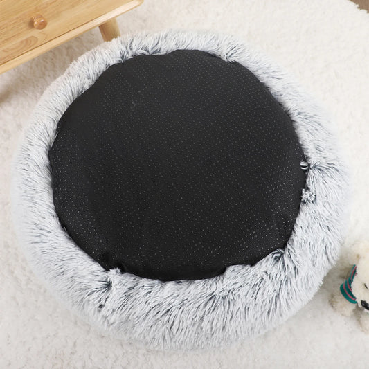 Round Plush Donut Dog Bed Pet Cushion
