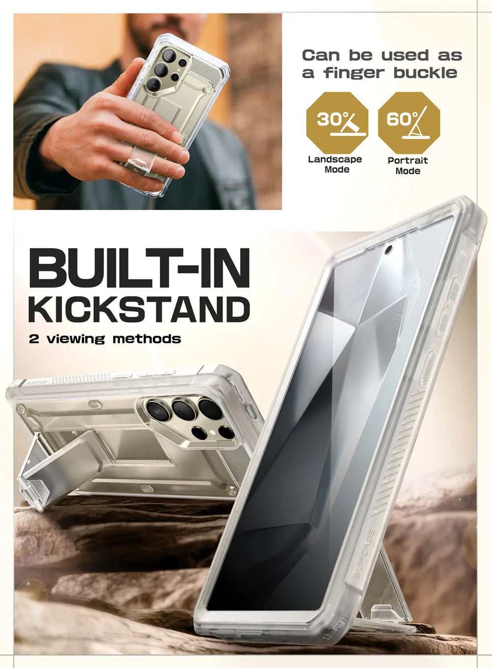 For Samsung Galaxy S25 Ultra Case UB Pro Full-Body Dual Layer Rugged Belt-Clip Phone Case with Built-in Screen Protector