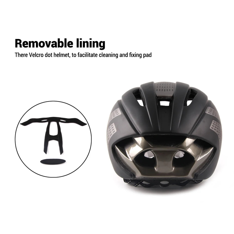 Aero Time Trial Cycling Helmet With Magnetic Lens