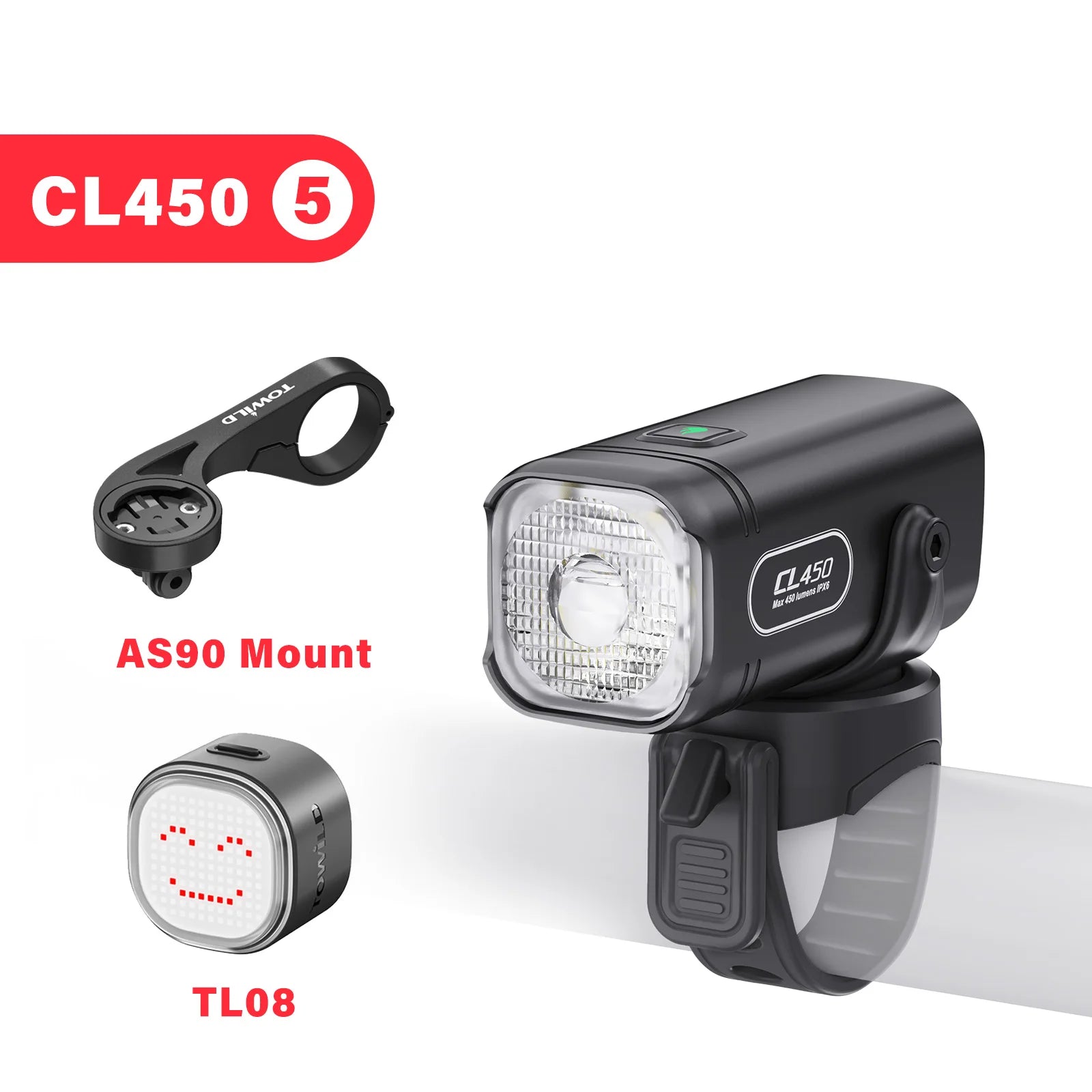 450LM Bike Light Commuting Mini Bicycle Lights LED Cycling Front Lamp IPX6 Compact Headlight Aluminum MTB Road Flashlight