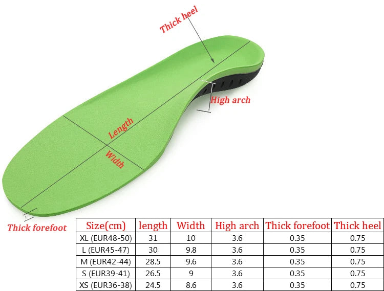 Orthopedic Insoles for Shoes Comfortable Plantar Fasciitis Insole for Feet Sports Shoe Pad Arch Support Shoe Sole Size: 36-50