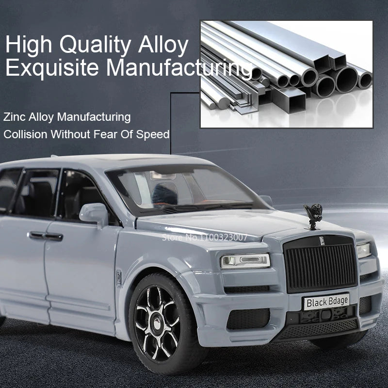 1/32 Rolls Royce Cullinan RV Car Model Alloy Diecast Off-road Vehicle Toy With Sound and Light Camping Car Model  For Boys Gifts