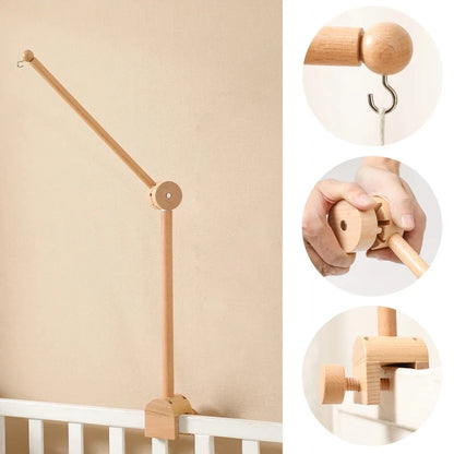 Baby Bed Bell Music Box Hanging Toys Wood Grain 360° Rotary Newborn Infant Crib Mobile Musical Box 0 12 Months Baby Rattles Toys