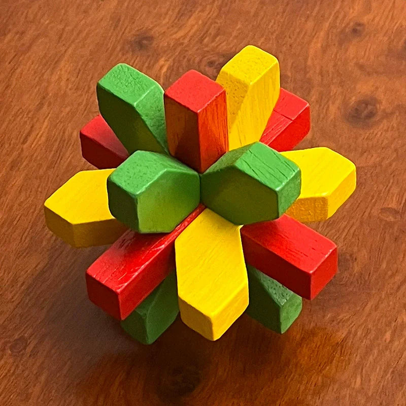Wooden Kong Ming Lock Lu Ban Lock IQ Brain Teaser Puzzle Games  3D Puzzles for Adults Montessori Educational Toys