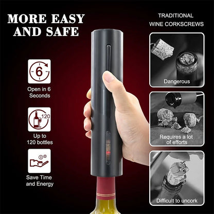 Rechargeable Electric Wine Opener With Foil Cutter Automatic Corkscrew Red Wine Bottle Opener For Bar Wine Lover Gift