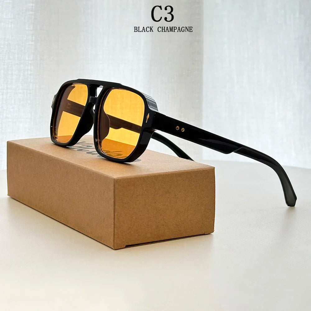 Vintage Square Sunglasses With UV400 Protection