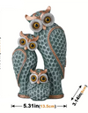 1 Set of 3 pcs Resin Owl Family Figurine Modern Minimalist Art Sculpture Trio Decorative Owl Home Office Desk Decor