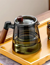 600ml Walnut Wooden Handle Lid Filter Glass Teapot Tea Water Separation Glass Tea Pot Office Kung Fu Tea set Teaware