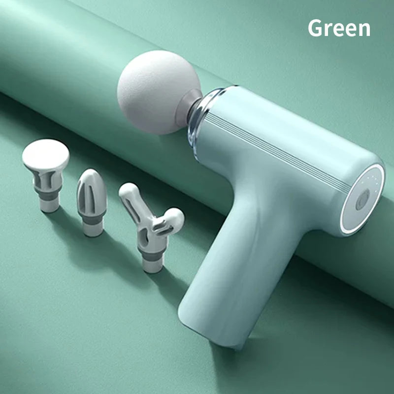 Portable AI Fascial Massage  Electric Percussion Massager Body Relaxation With 4 Replaceable Massage Head LED Night Light