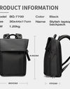 15.6-inch laptop Men's business backpack waterproof multi compartment travel bag Black backpack