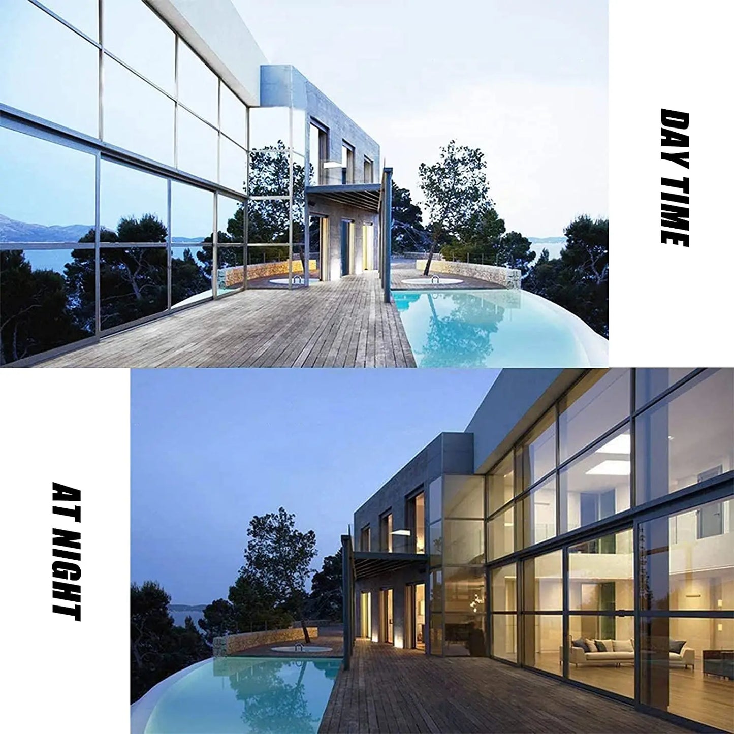 One Way Window Film, Mirror Effect Tint Glass Covering for Home Office,Reflective Heat Control Anti UV Glass Door Sticker