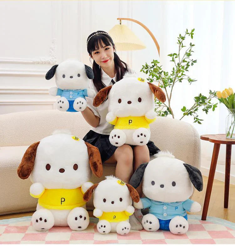 Cartoon Sanrio Pochacco Plush Toy Soft Stuffed Doll Cute Sofa Cushion Bedroom Decoration  Soothing Pillow  Anime Gift