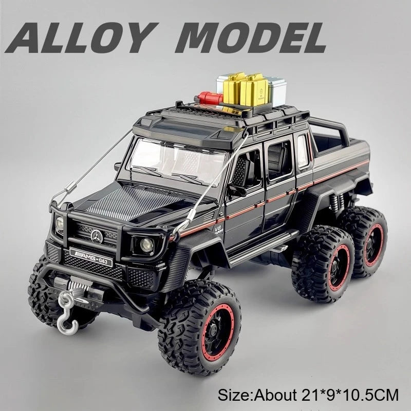 1:24 G63 G550 Diecast Alloy Miniature Model Toys Cars Sound Light Pull Back Doors Opened Off-road Vehicles Boys Birthday Present