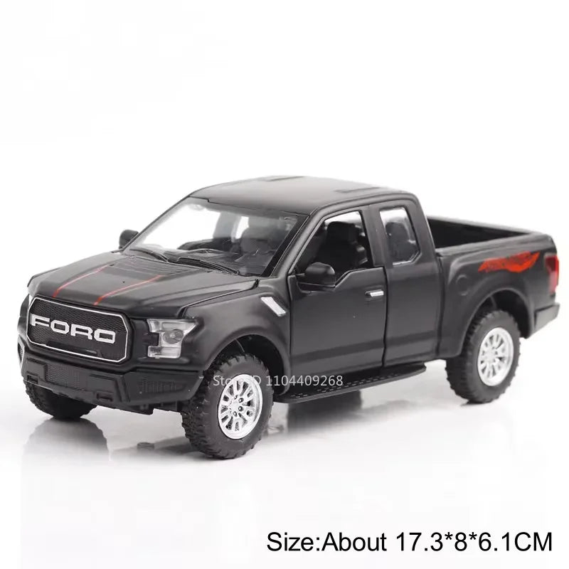1:32 Scale Raptor F-150 BigFoot Pickup Car Model Toy Pull Back Sound&Light Off Road Truck Models Collection Gifts