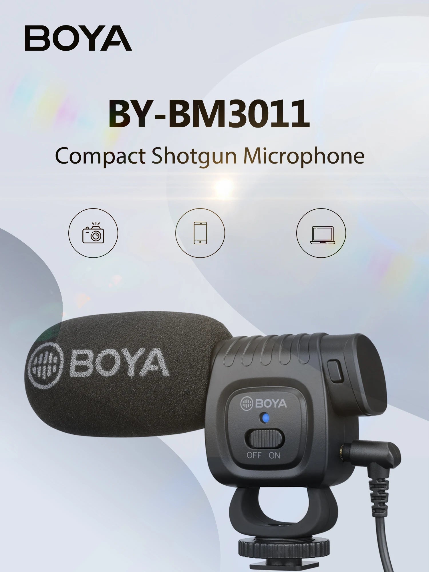 BY-BM3011 Cardioid Condenser Shotgun Microphone for PC Mobile Phone DSLR Cameras Live Streaming Youtube Recording Vlog
