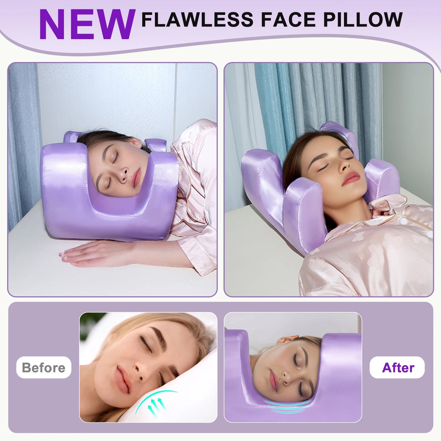 Face Pillow Memory Foam Face Relaxed Beauty Sleep Wrinkle Prevention Anti Aging Anti Wrinkle Beauty Bed Pillow