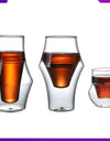 120/250/335ml Double-layer Glass Cup Hanging Ear Espresso Coffee Cup Anti-scalding Milk Brandy Wine Teacup Clear Mug Set