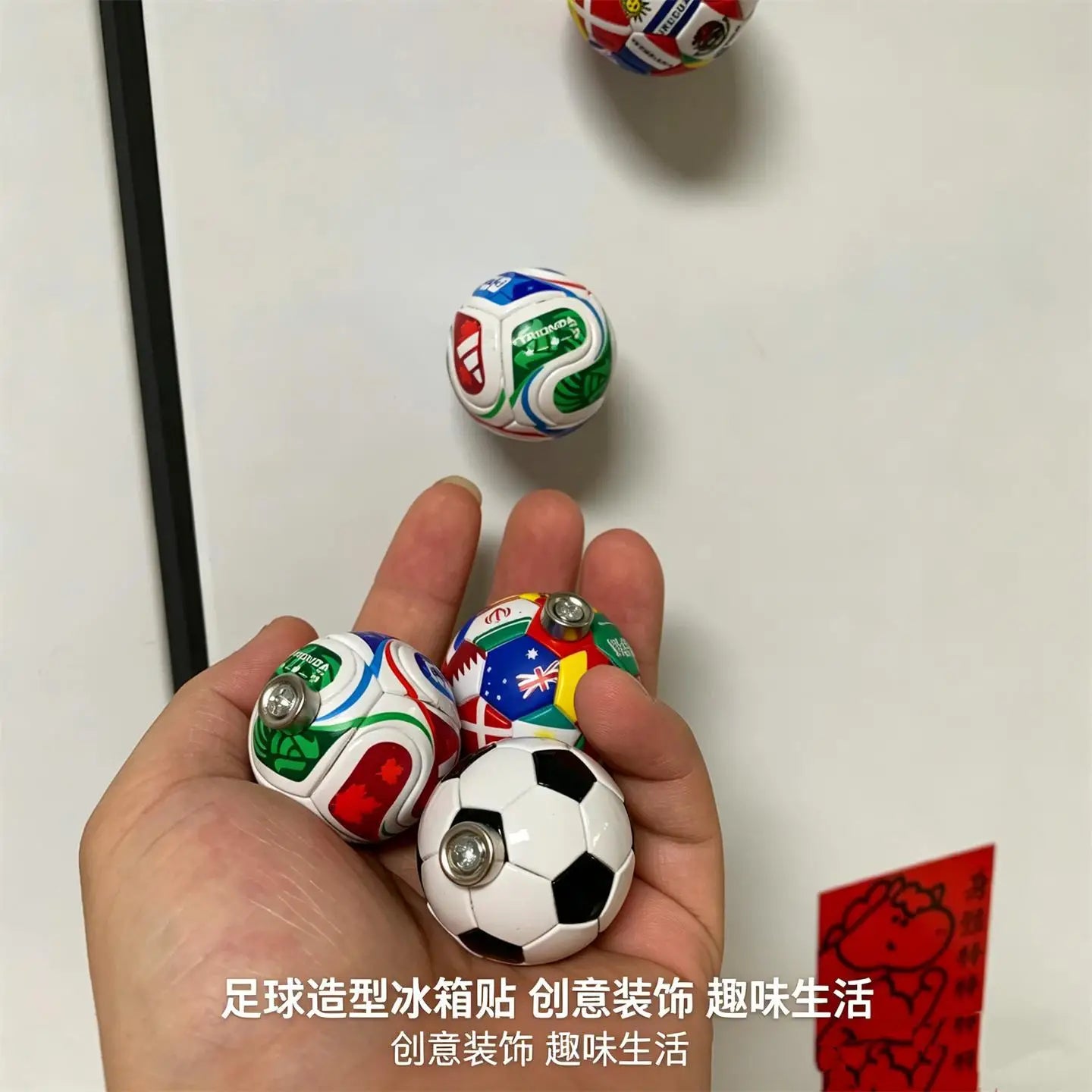 2026 Soccer 3D Fridge Magnet International Flag Football Fan Souvenir