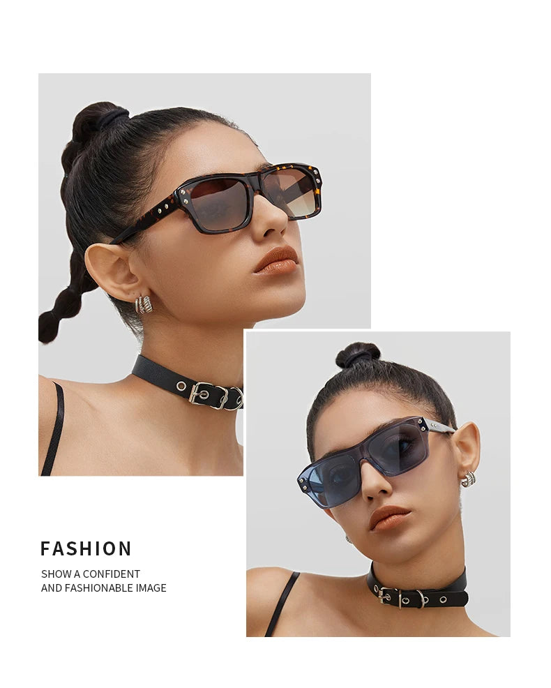 Acetate Square Polarized UV400 Mirror Gradient Fashion Sunglasses for Men Women Luxury Eyewear
