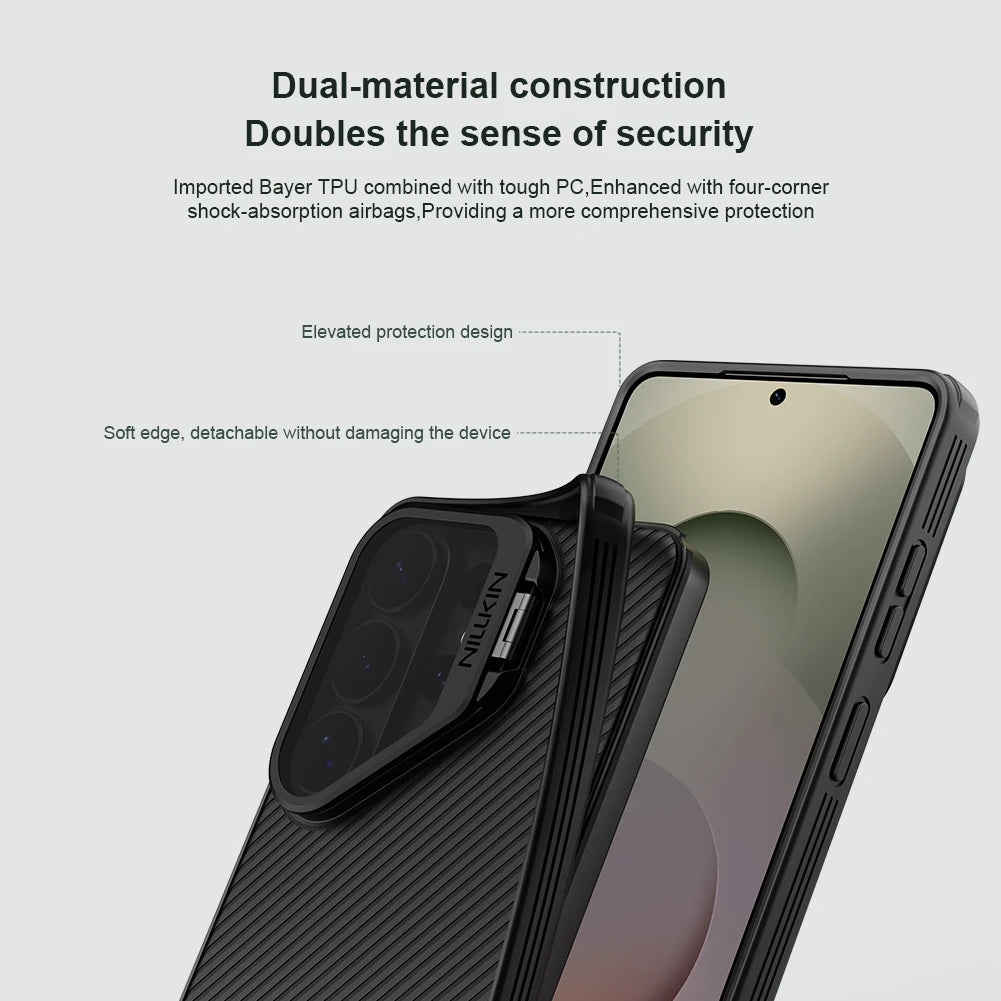 Magnetic CamShield Prop Case for Samsung Galaxy S26 Ultra – Camera Protection Bracket PC + TPU Back Cover