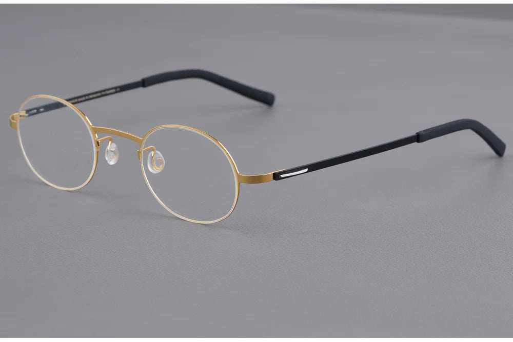 Small Face Round Titanium Screwless Eyeglasses Frame
