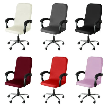 M/L Size Office Chair Covers Stretch Spandex Anti-dirty Computer Seat Chair Cover Removable Office Chair Slipcovers Solid Color