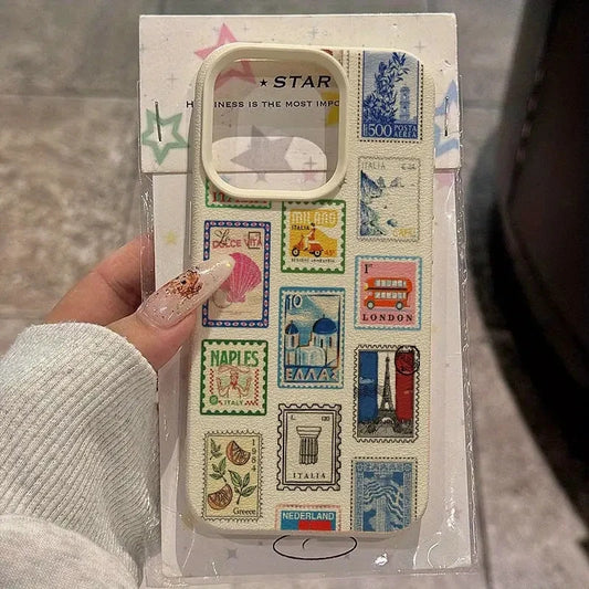 Vibrant Retro Stamp Lichee Design Phone Case For iPhone 17 16 15 14 Pro Max Plus Air 16 Plus 16E Shockproof Cover