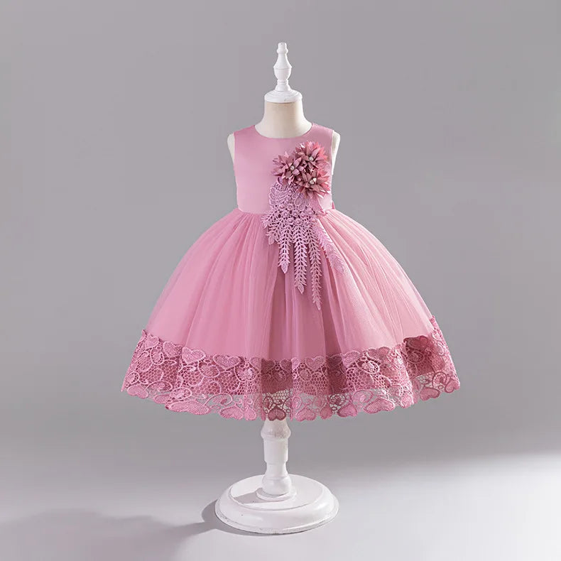 Girls Princess Ball Gown Fluffy Tulle Party Dress for Flower Girl/Birthday/Pageant  Sleeveless for Wedding Dress