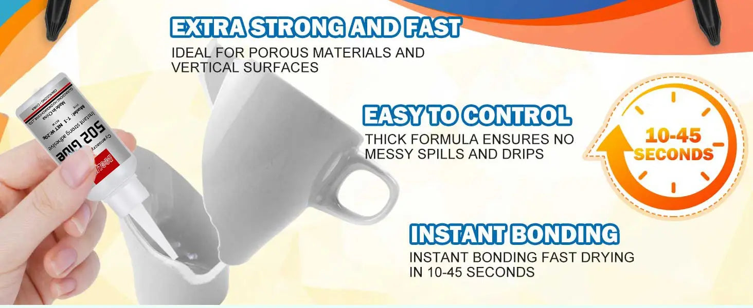 1-5pcs 502 Super Glue, Instant Glue, Quick Drying Cyanoacrylate Glue, Leather, Rubber, Wood, Metal, Glass, Strong Bonding, Liquid Glue Tool, 20ml, Long Lasting Sticky, No Turning White