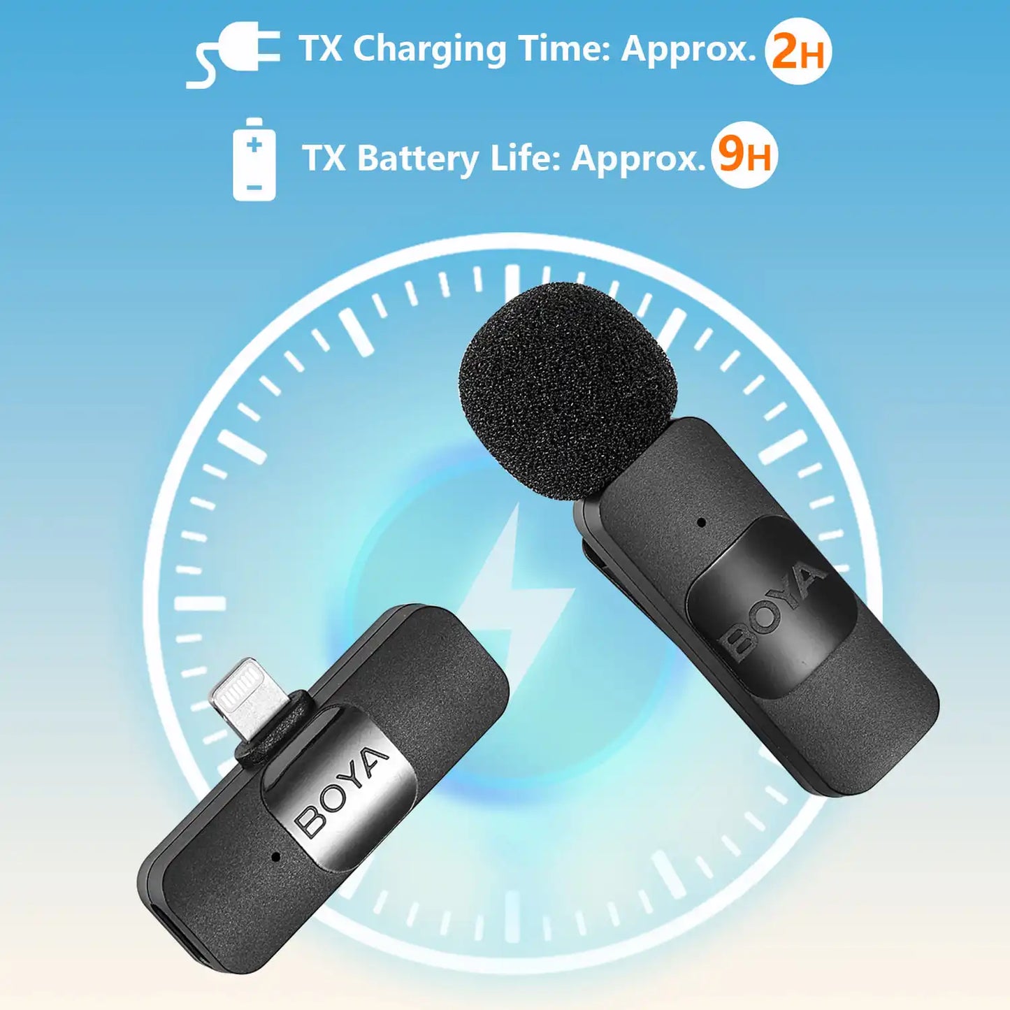 Professional Wireless Lavalier Mini Microphone for iPhone iPad Android Live Broadcast Gaming Recording Interview Vlog