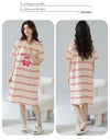 Women’s Cotton Nightgown – Korean Style Cute Print, Summer Short Sleeve Sleepwear Dress