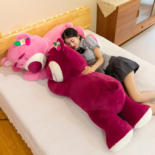Disney Kawaii Toy Story Lotso Bear Strawberry Sofa Plush Pillow Stuffed Toys Girls Friends Festivals Birthday Gift