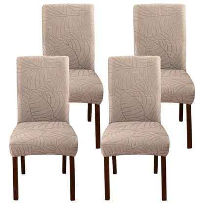 1PC Stretch Dining Chair Covers Leaves Jacquard Seat Covers Universal Size Dust Covers for Hotel Banquet Wedding Chairs Decor