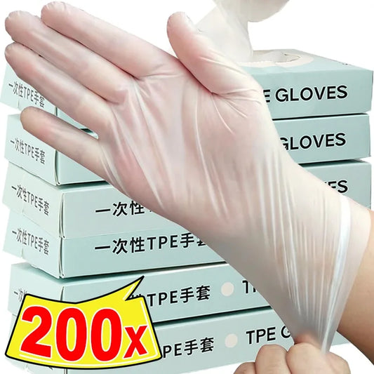 Disposable Gloves Transparent Thickened Restaurant Home Food Grade Anti-oil Gloves Household Cleaning Glove Kitchen Accessories