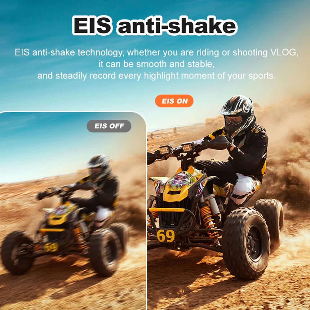 5K 4K60FPS Action Camera 50MP Dual Screen Touch Display WiFi EIS Waterproof Sports Camera with Wireless Microphone Support