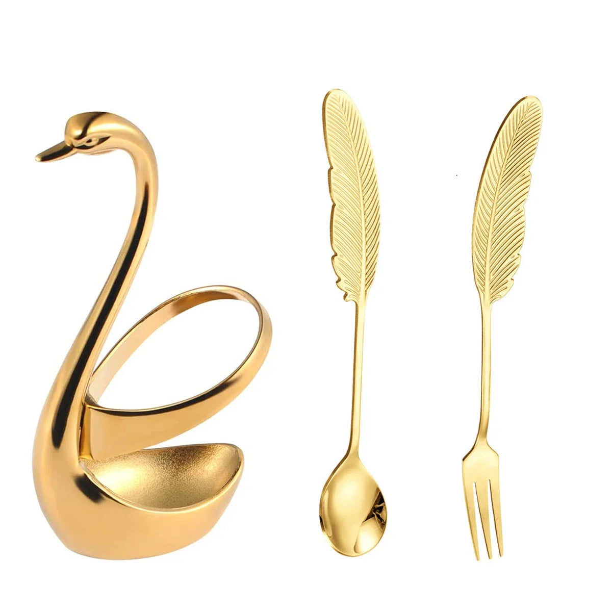 Stainless Steel Feather Spoon, Creative Coffee and Dessert Spoon, Elegant Design for Tea, Ice Cream, Decorative Kitchen Utensils