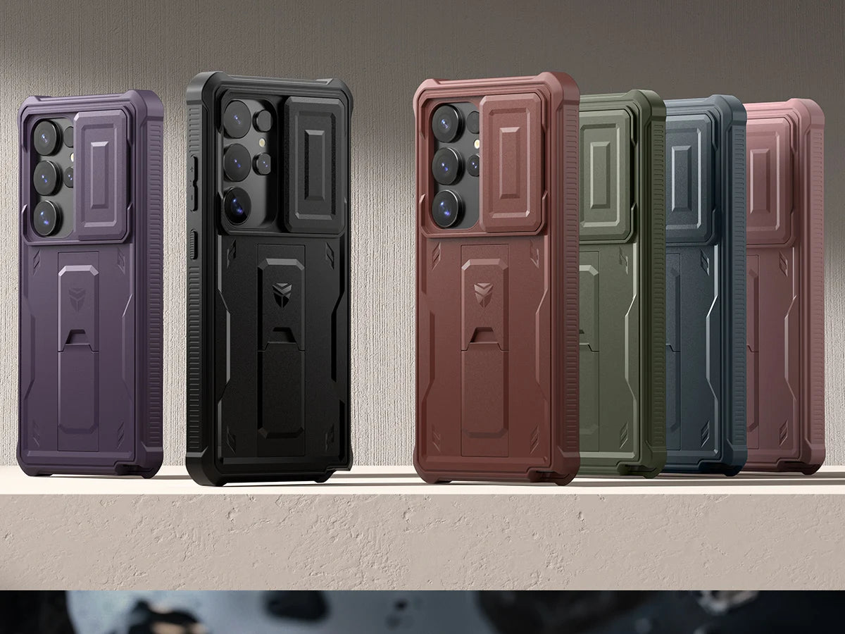For Samsung Galaxy S25 Ultra 2025 Case Full Body Rugged Case with Camera Cover & Built-in Screen Protector Kickstand Case