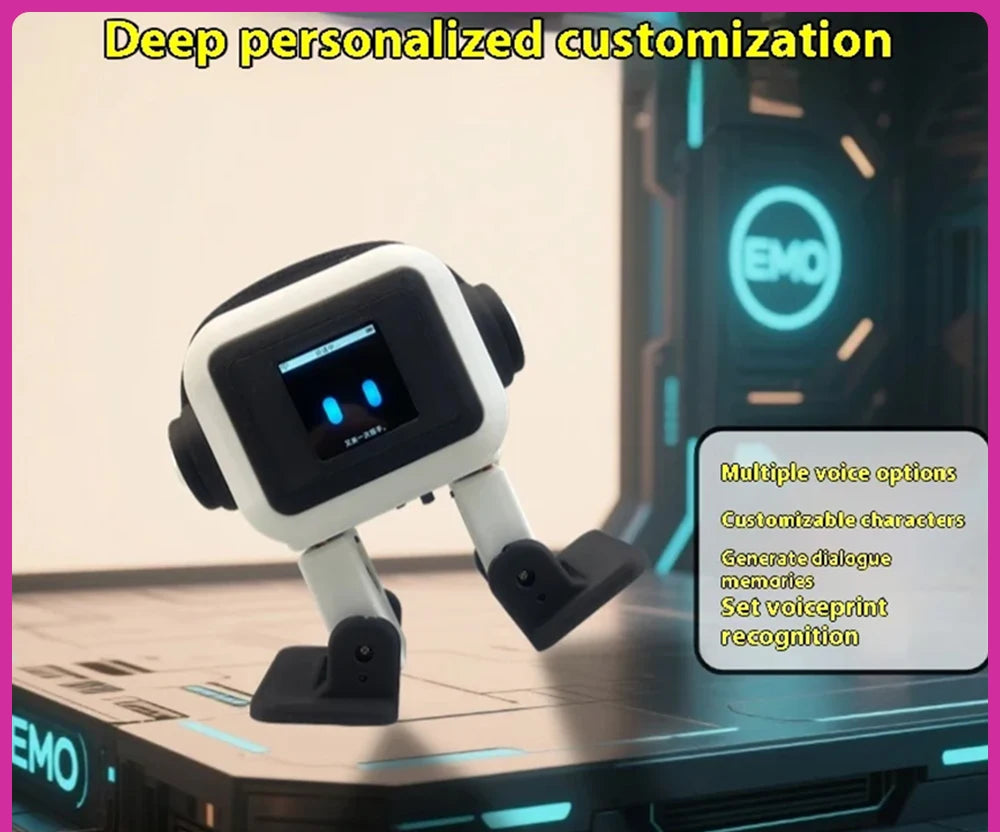 AI Robot ESP32-S3 Main Control 1.54inches Screen Intelligent Interactive Robot Voiceprint Recognition Companion for