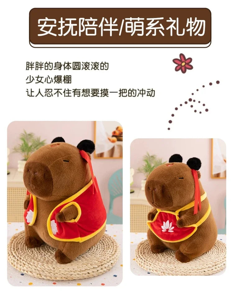 Hot 50cm Nezha Capybara Plush Toys Kawaii Cute Capybara Soft Stuffed Animal Anime Soft Pillow Toy Room Decor Kids Birthday Gift