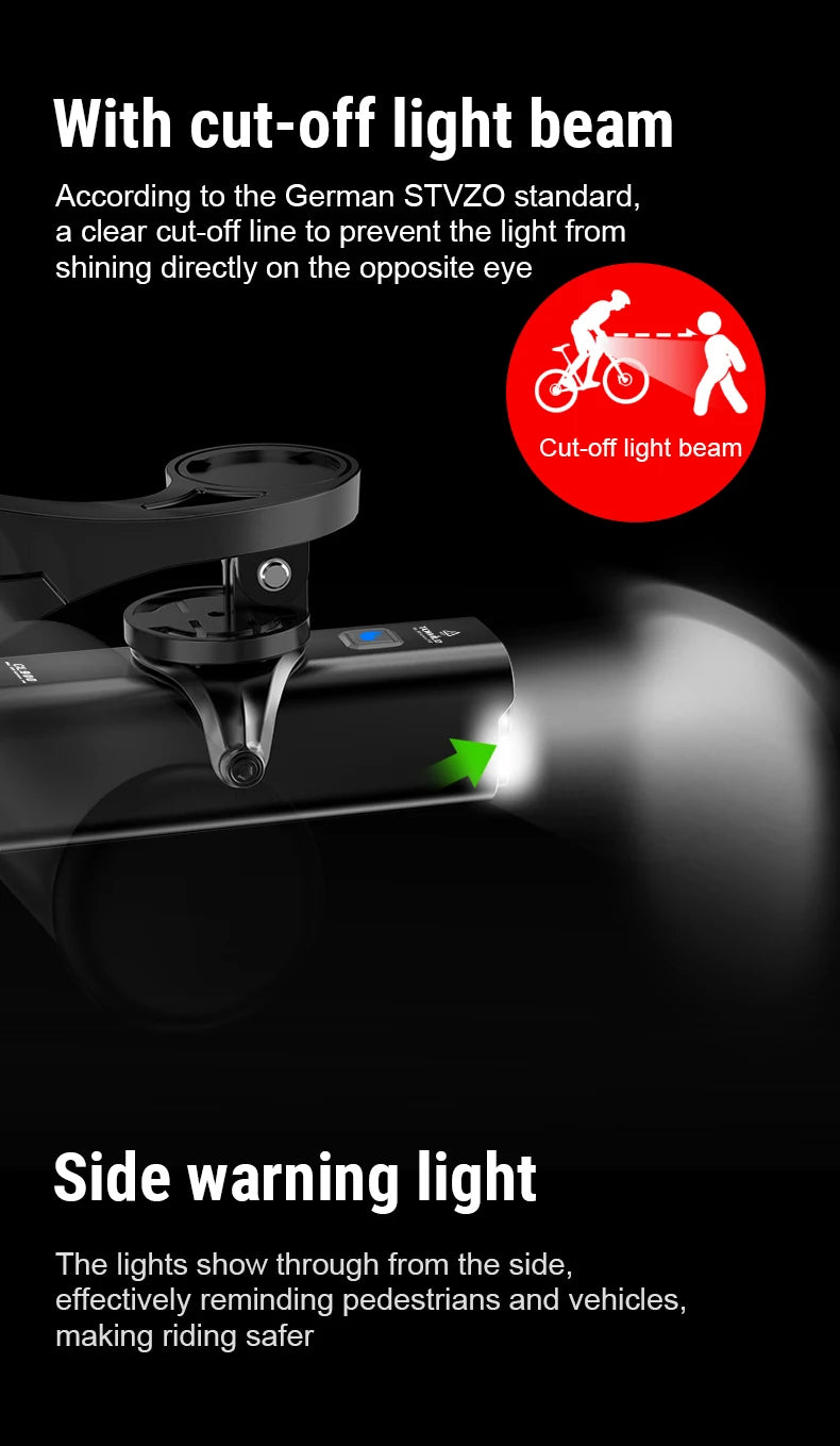 CL900 Bike Front Light 900 Lumens TYPE-C Rechargeable Bicycle Light IPX6 Cycling Headlight LED Flashlight MTB Bike Lamp