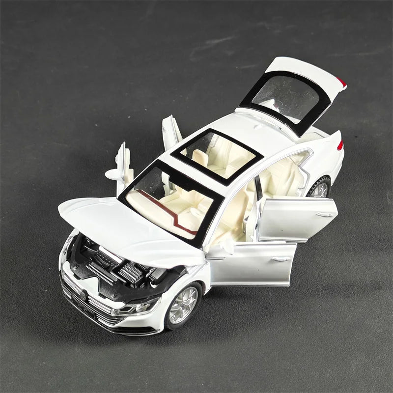 1:32 Scale Volkswagen CC Alloy Car Diecast Model Collect Hobby Model Ornaments Gift For Friend Boys Sound Light Pull Back Toys