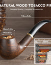 Tobacco Pipe Handmade Ebony Wood Root Smoking Pipe Gift Box and Accessories