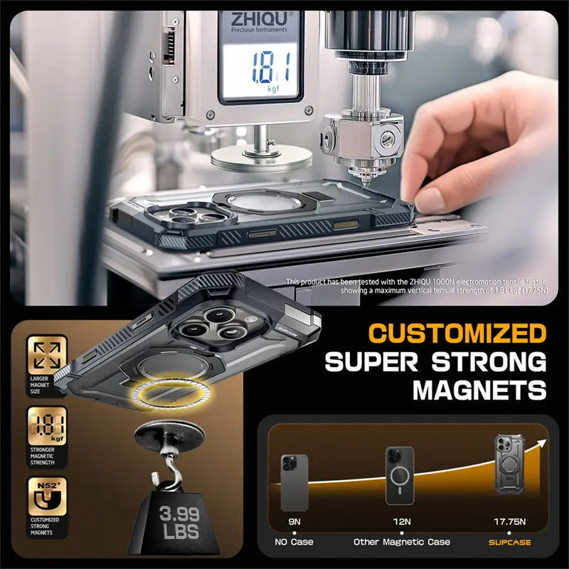 For iPhone 16 Pro Case with Camera Control Capture Button UB Grip Heavy Duty Rugged  Phone Case with Stand