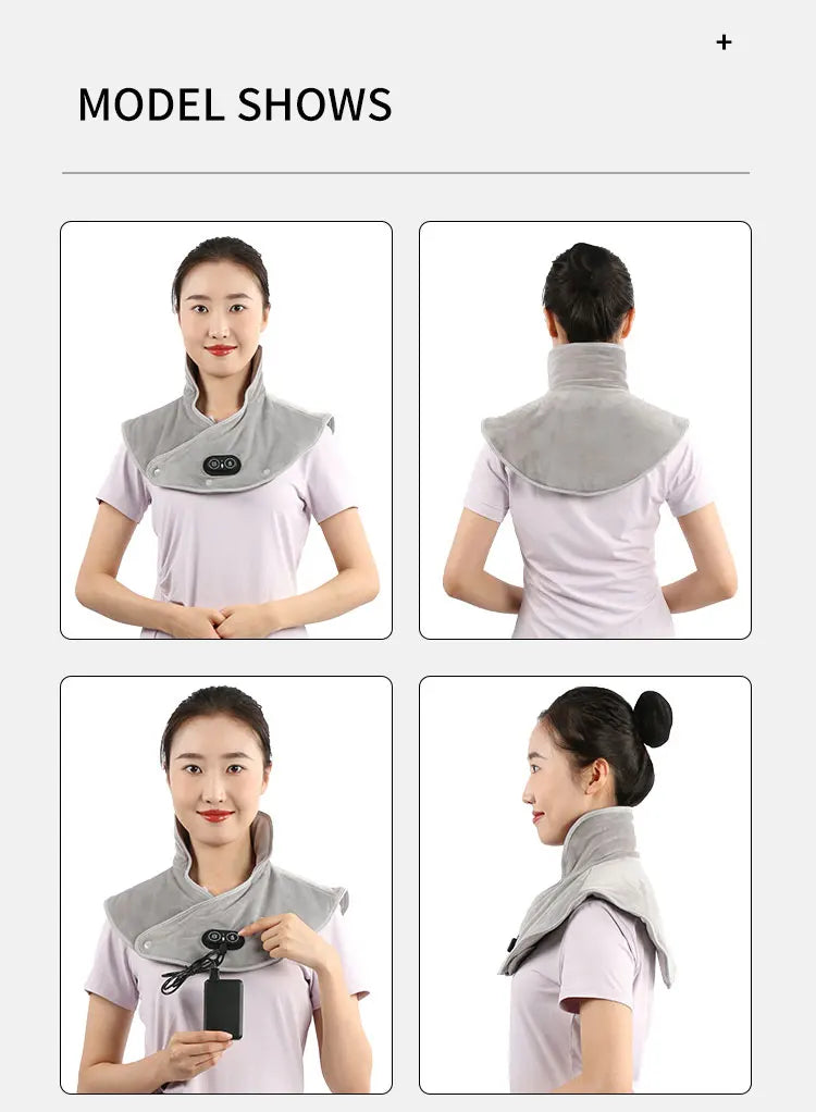 Electric Heating shoulder Neck Pad Massager USB Cervical Brace Wrap Thermal Compress Relieve Pain Fatigue Warm Back Brace Tool