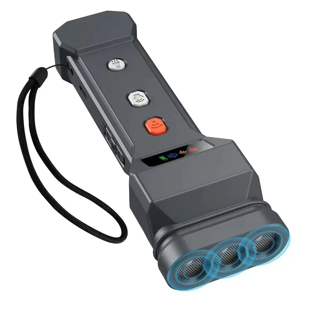 3 Ultrasonic Dog Repeller Anti Bark Dog Attacks Deterrent Devices Rechargeable Pet Stop-Barking Training With LED Flashlight