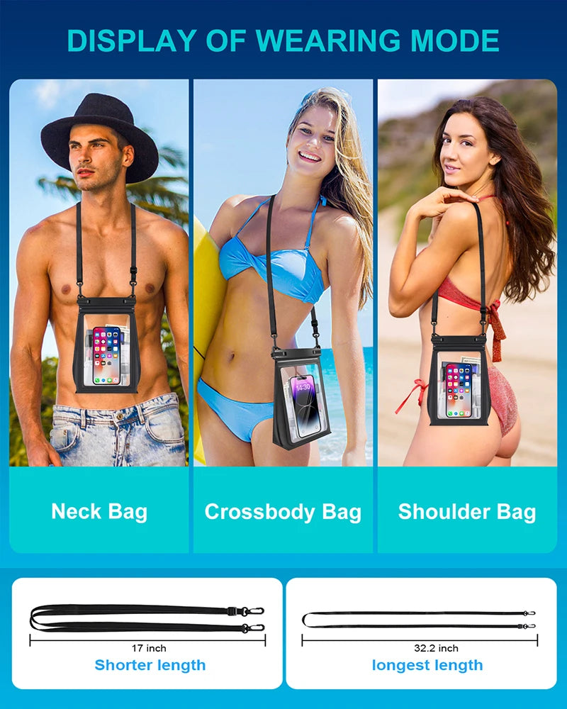 Crossbody Waterproof Phone Bag Pouch For iPhone Large Capacity Swimming Water Proof Case