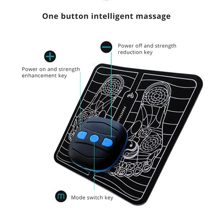 Electric Foot Massager Pad With Remote Control of Foot Massage Pads USB Charging Portable Foldable Massage Mat