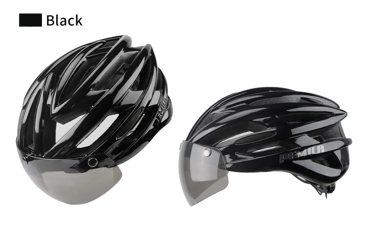 Cycling Helmet With Protective Goggles For Road And Mountain Bike
